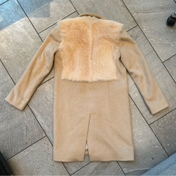 Mason by Michelle Mason Goat Fur Coat in Sand, Size 6 - Picture 4 of 10
